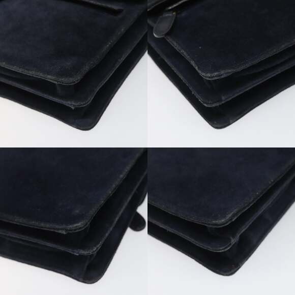 GUCCI Shoulder Bag Suede Navy - Picture 10 of 13